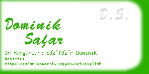 dominik safar business card